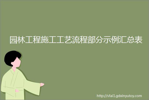 园林工程施工工艺流程部分示例汇总表