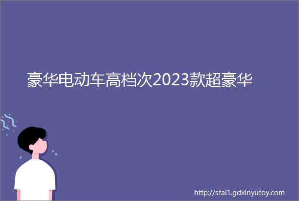 豪华电动车高档次2023款超豪华